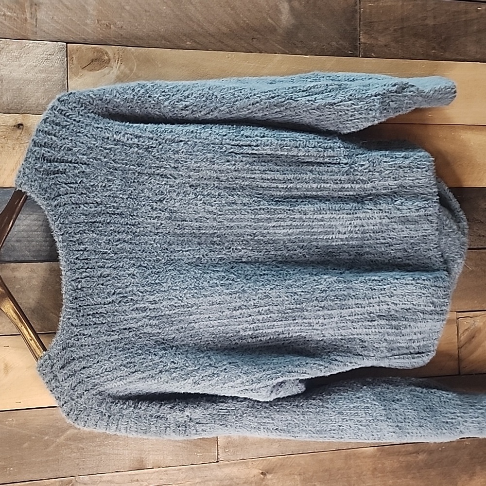 URBAN OUTFITTERS womens size L charcoal gray eyelash knit wrap sweater. - Picture 5 of 8